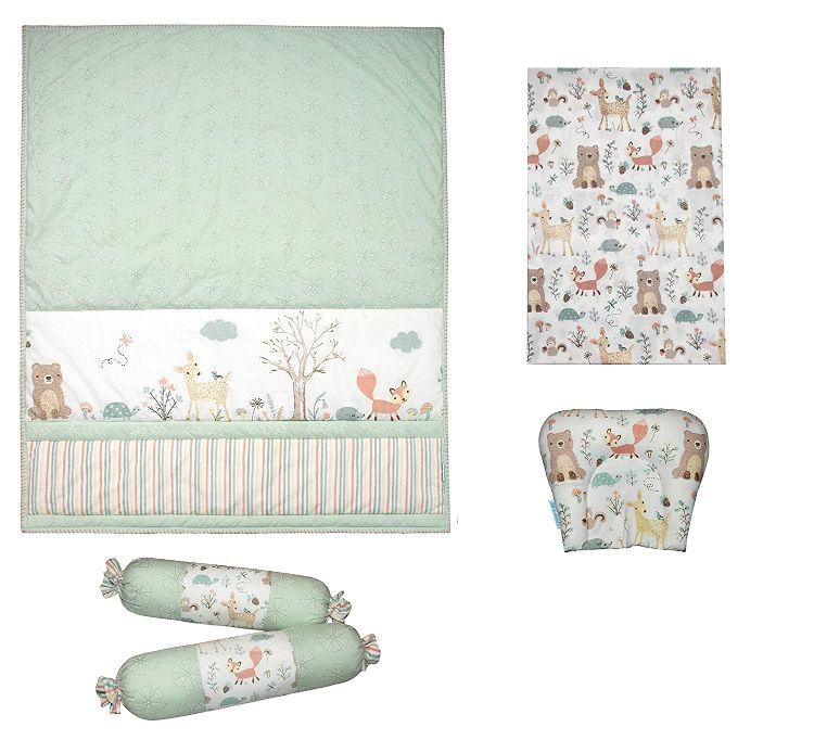 6 Piece Baby Cot Bedding Set - Bambi & Friends