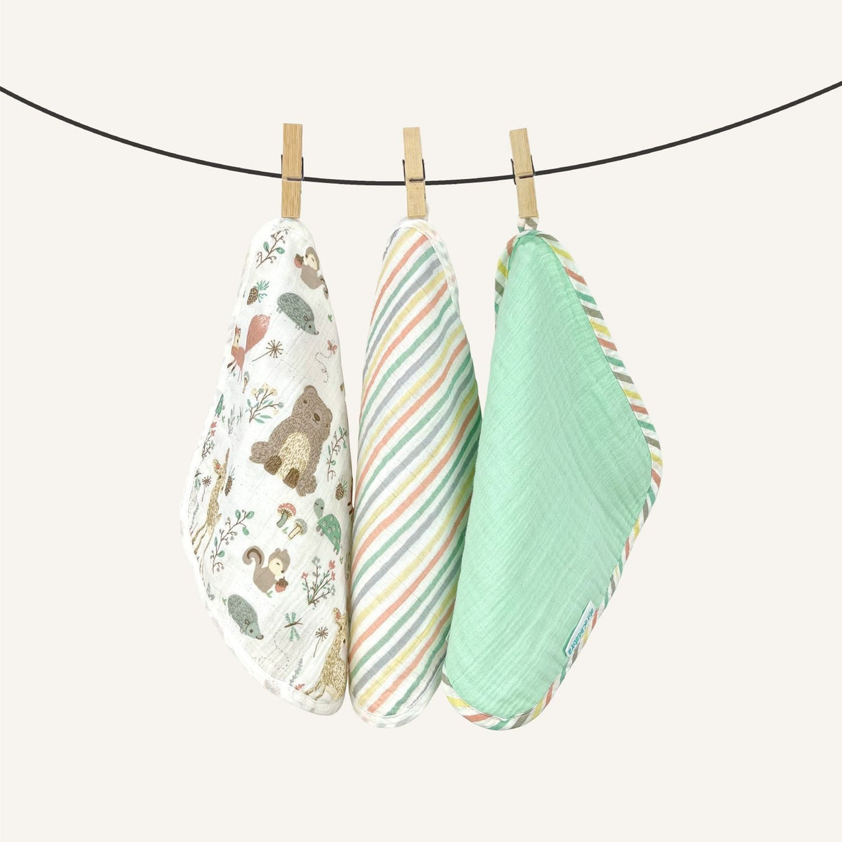 Abracadabra Muslin Wipes (Set of 3) - Bambi & Friends