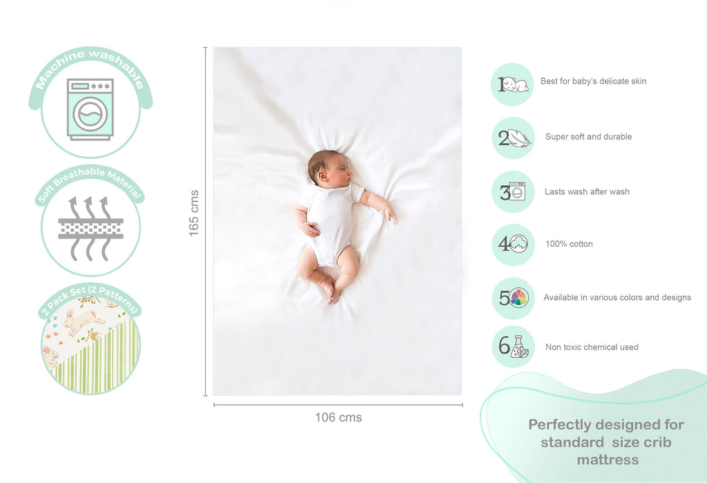 Abracadabra Flat Sheet (Set of 2) Bunny Garden