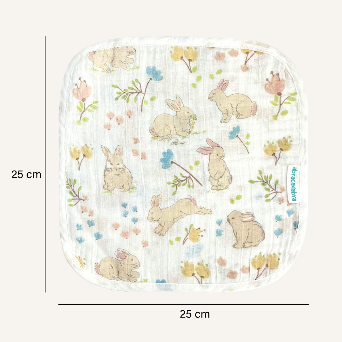 Abracadabra Muslin Wipes (Set of 3) - Bunny Garden