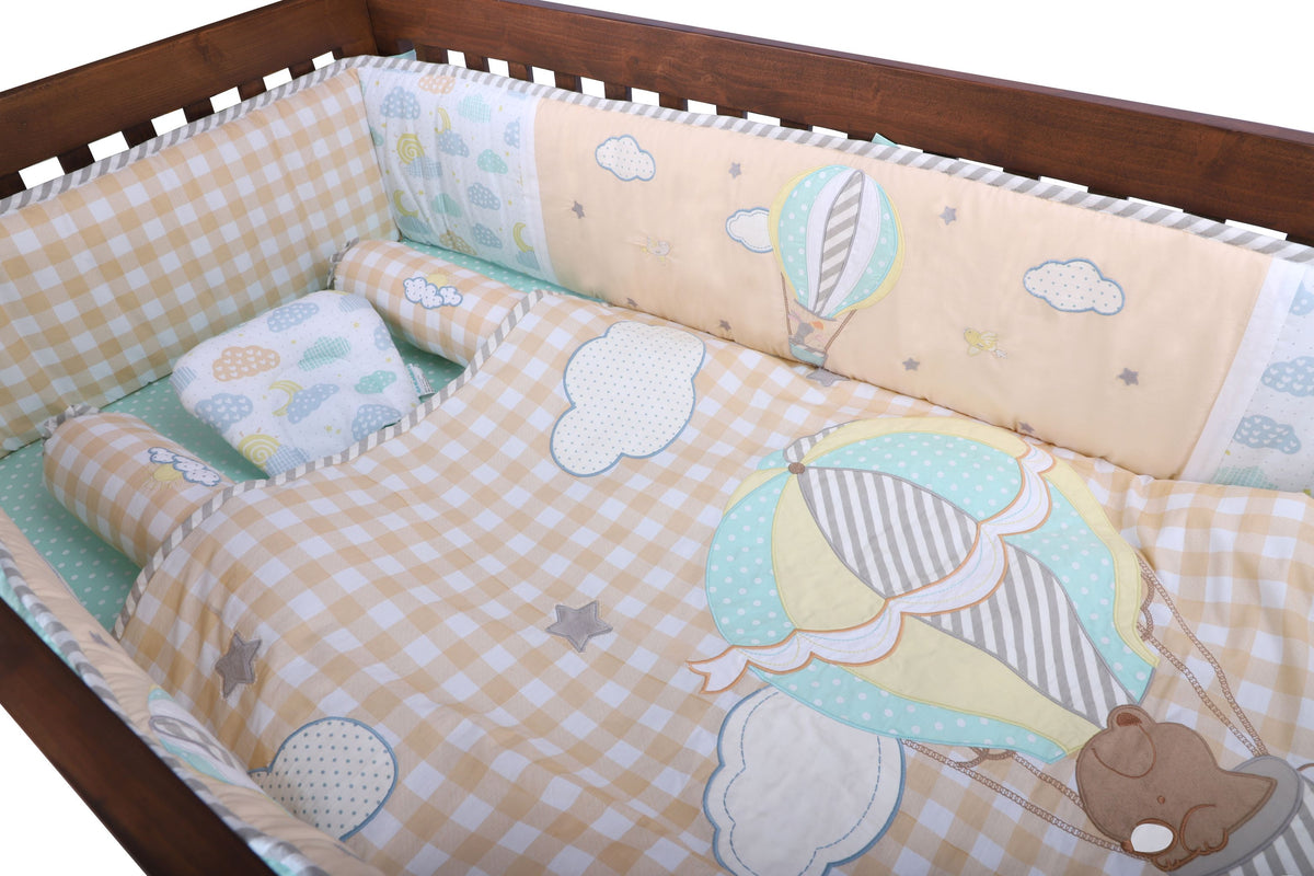 6 Piece Baby Cot Bedding Set - Lost in Clouds