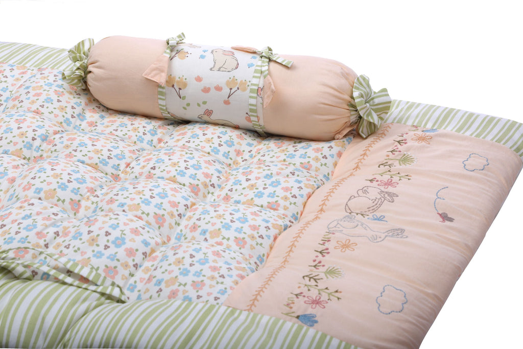Gadda Set with 2 Bolsters - Bunny Garden