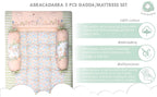 Gadda Set with 2 Bolsters - Bunny Garden