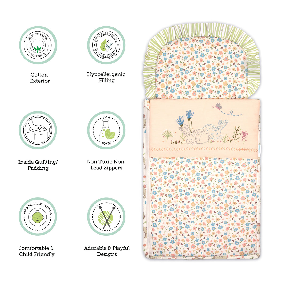 Abracadabra Quilted Nest Bag Bunny Garden