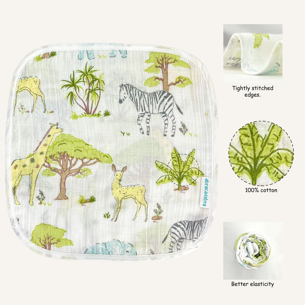 Abracadabra Muslin Wipes (Set of 3) - Savanna