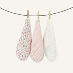 Abracadabra Muslin Wipes (Set of 3) - Vintage Floral