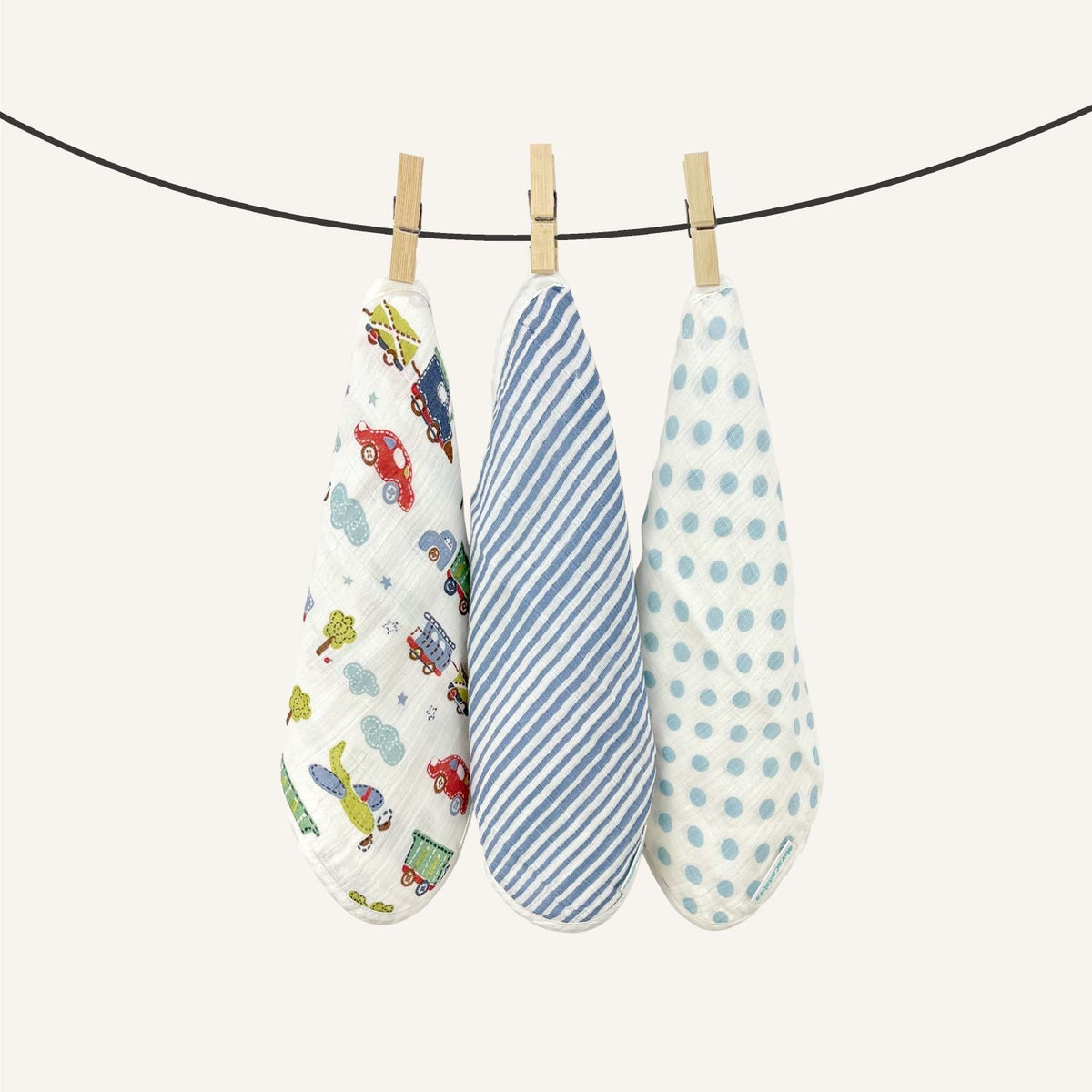 Abracadabra Muslin Wipes (Set of 3) - Transport