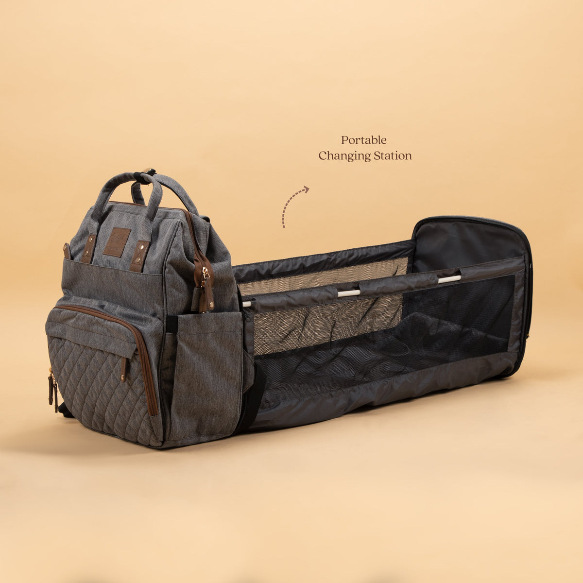 Abracadabra Diaper Bag with Changing Station - Grey