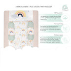 Abracadabra Gadda Set with two bolsters - Rainbow