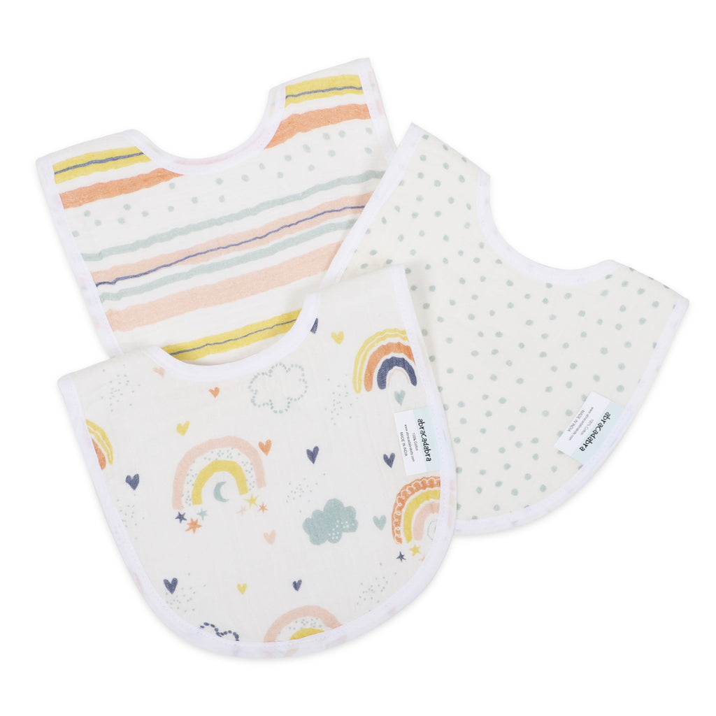 Abracadabra Muslin Bibs - Rainbow