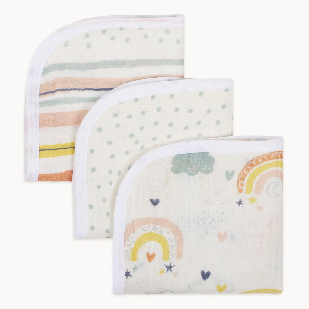 Abracadabra Muslin Wipes (Set of 3) - Rainbow
