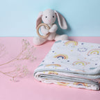 Abracadabra Reversible Muslin Blanket - Rainbow
