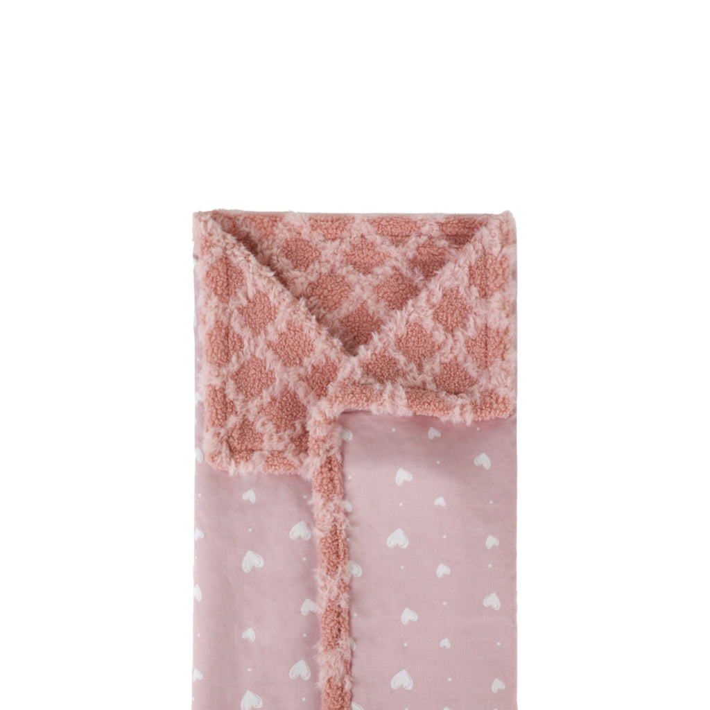 Abracadabra Reversible Blush Hearts Luxe Blanket