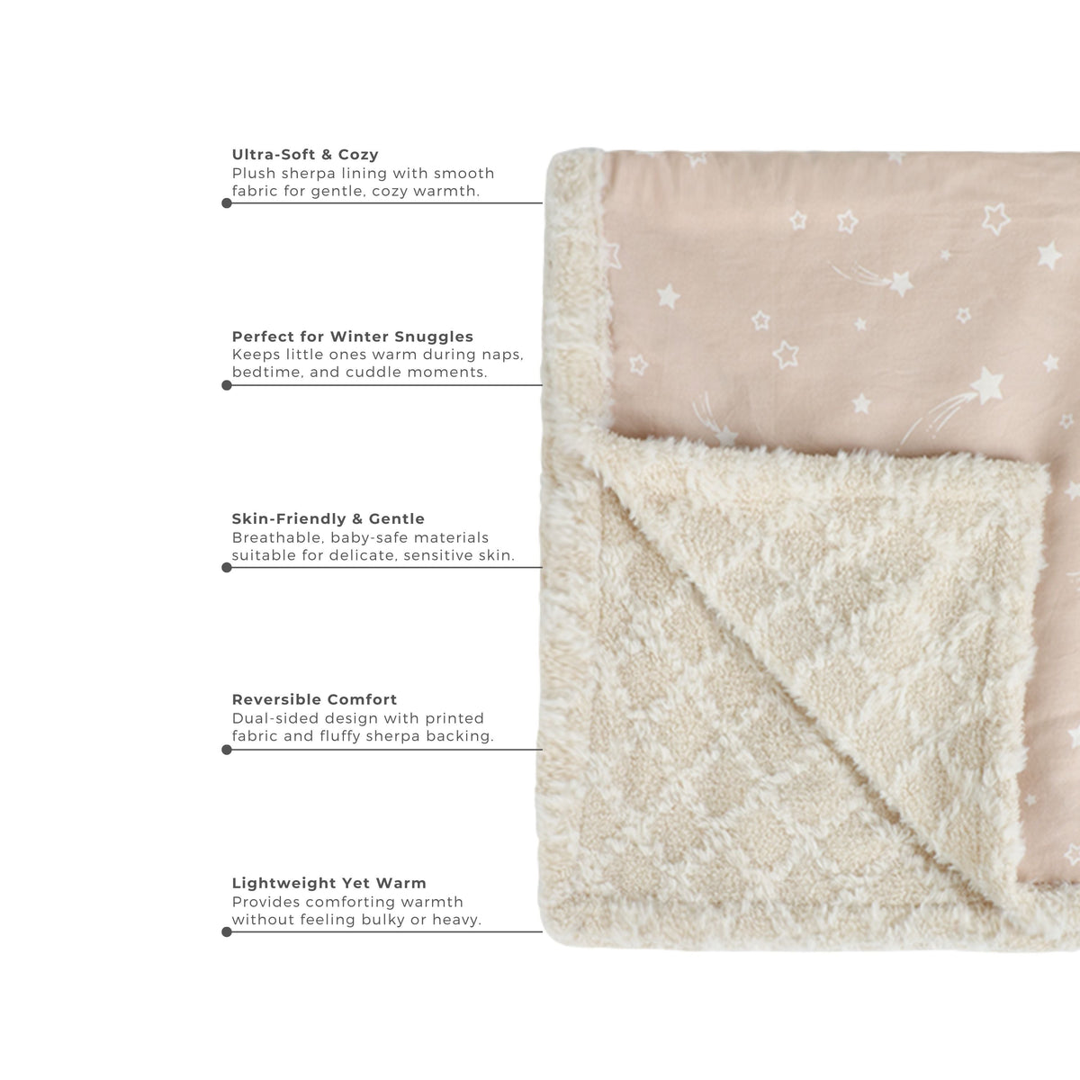 Abracadabra Reversible Beige Shooting Star Luxe Blanket