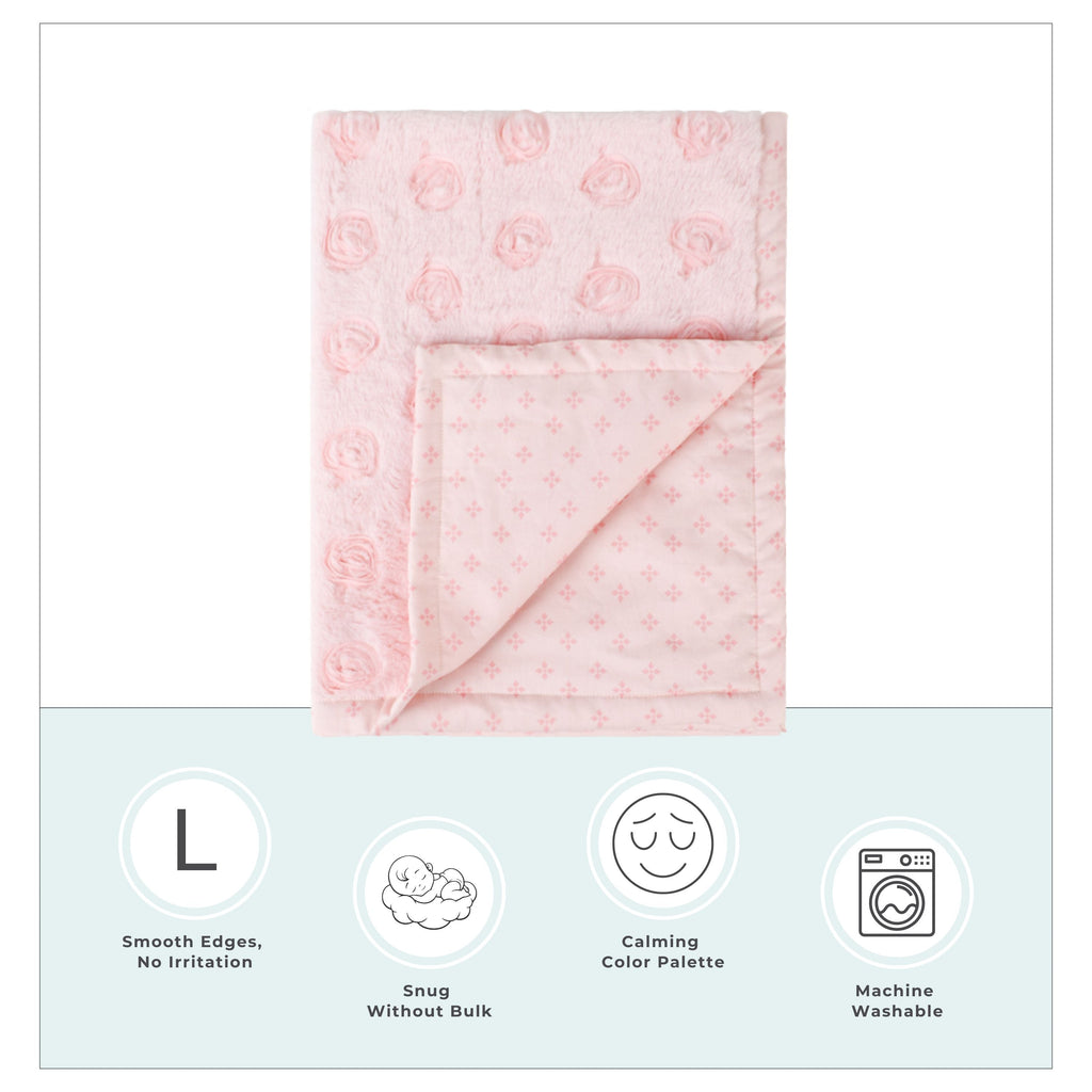 Abracadabra Pink Rose Bloom Luxe Blanket