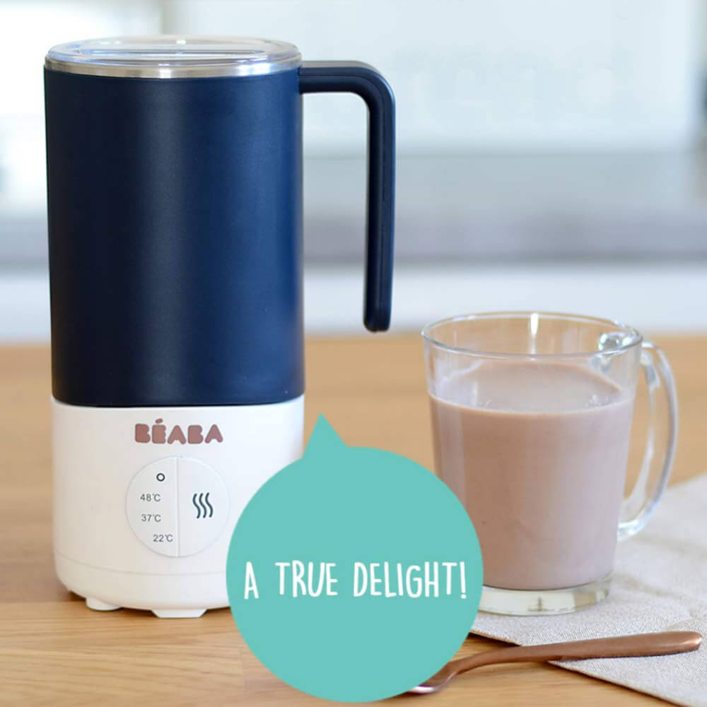 Beaba Milk Prep Bottle and Milk Drink Preparer, Quick Milk Warmer for Formula Breast Milk and Milk Chocolate - Temperature Controlled