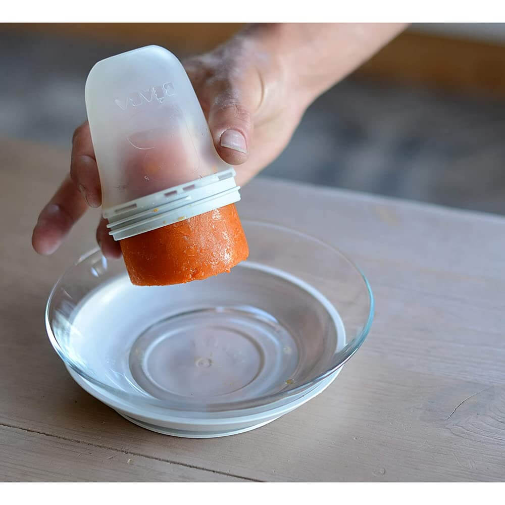 Beaba Silicone Storage Container - Ideal Airtight Container for Storing Baby Snacks and Meals, Stackable & Interlocking Design, Travel Friendly, 200ML, Set of 3