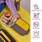 B.Box Warner Bros Batman Mini Lunchbox for Kids – 1L Capacity, Adjustable Divider, Flexi Fruit Holder, BPA-Free – Multicolor