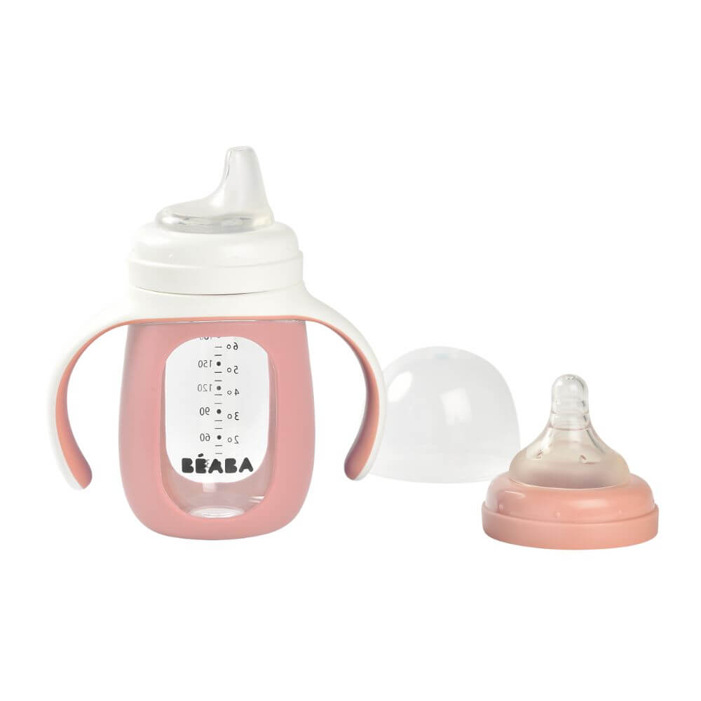 Beaba 2 in 1 Glass Bottle With Sleeve - 210 ml