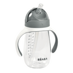 Beaba 2-in-1 Baby Sipper Water Bottle, Anti Spill Sippy Cup with Soft Silicone Straw for Toddlers, Kids, 100% Waterproof, Easy to Open, Removable Handles, Tritan and Silicone - 300 ml, 8m+