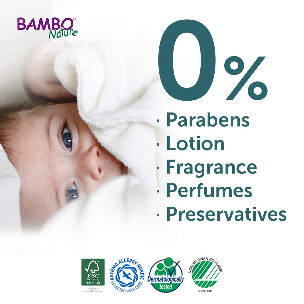 Bambo Nature Monthly Box - Premium Baby Tape Diapers for Babies, Super Absorbent, Breathable, Extra Soft, Dermatologically Tested, Hypoallergenic Infant Nappies With Wetness Indicator