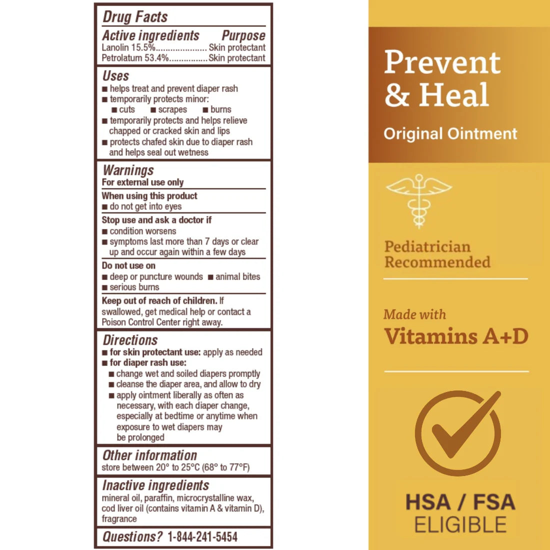 A+D Prevent + Heal Diaper Rash Ointment