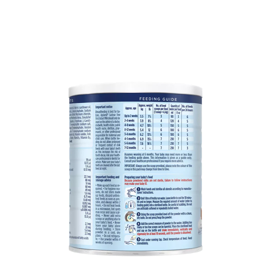 Aptamil Lactose Free First Infant Milk (From Birth) (400g)