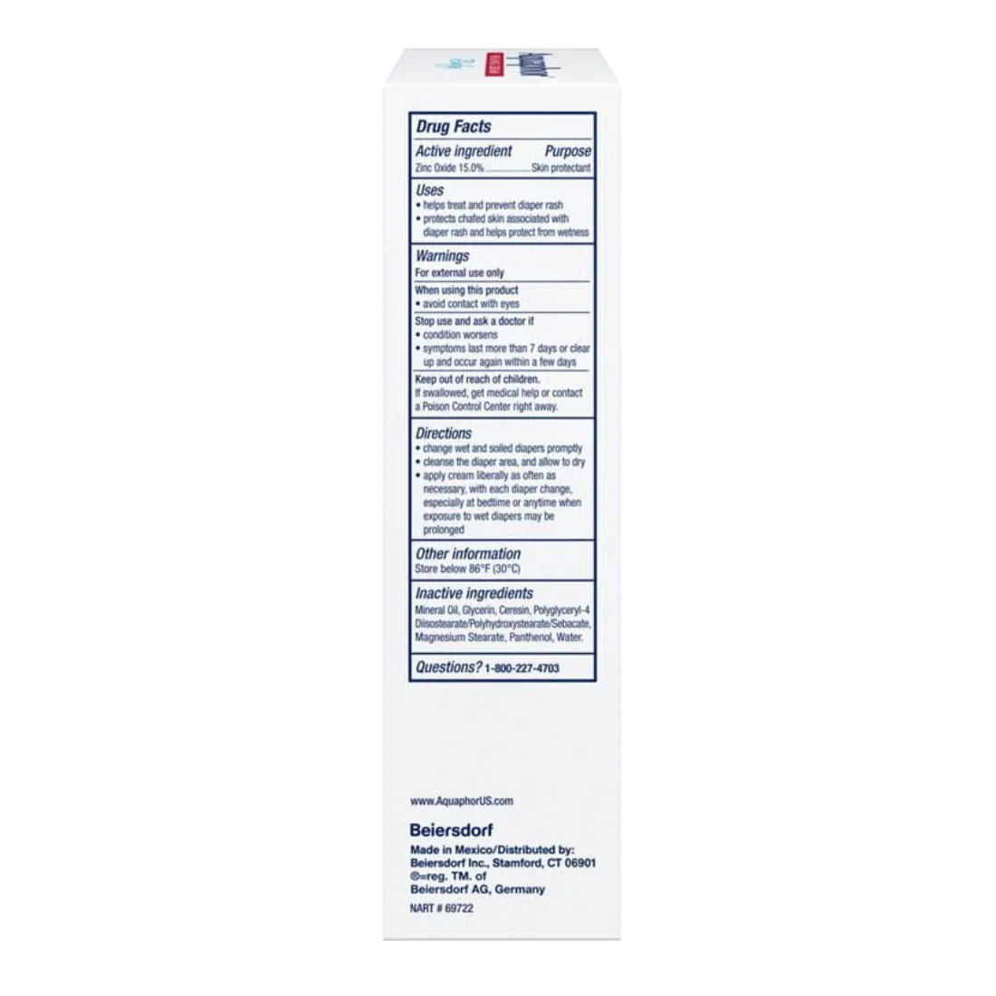 Aquaphor Baby 3 in 1 Diaper Rash Cream (99g)