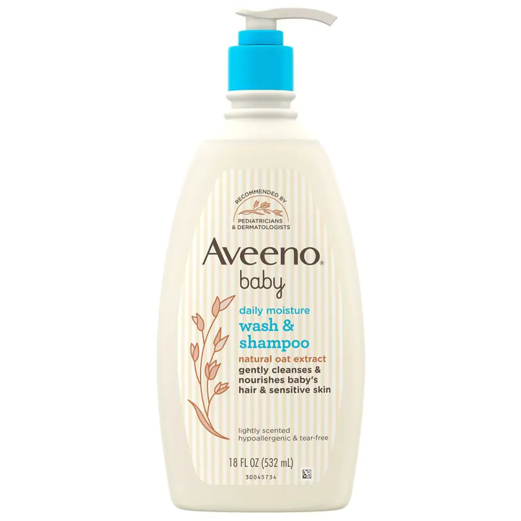 Aveeno Baby Daily Moisture Wash & Shampoo with Natural Oat Extract (532ml)