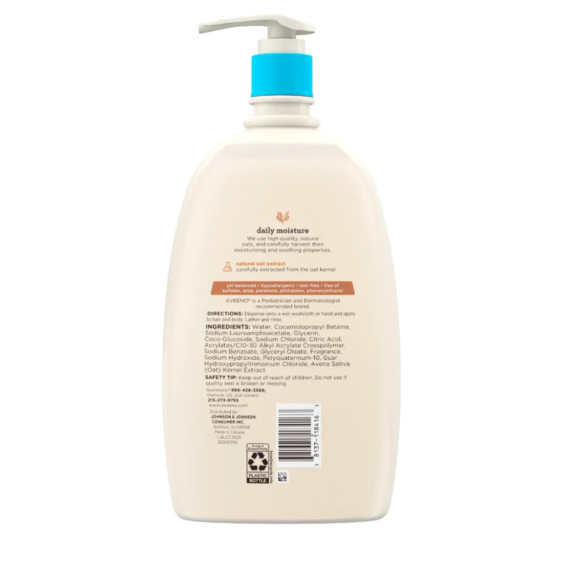 Aveeno Baby Daily Moisture Wash & Shampoo with Natural Oat Extract (976ml)