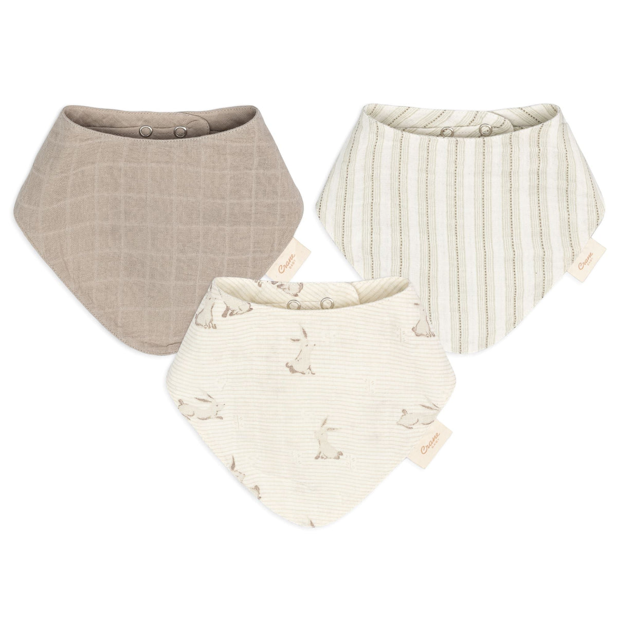 Crane Baby Bandana Bib Set - Avery Bunny