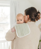 Crane Baby Burp Cloth Set - Willow Dainty Leaf