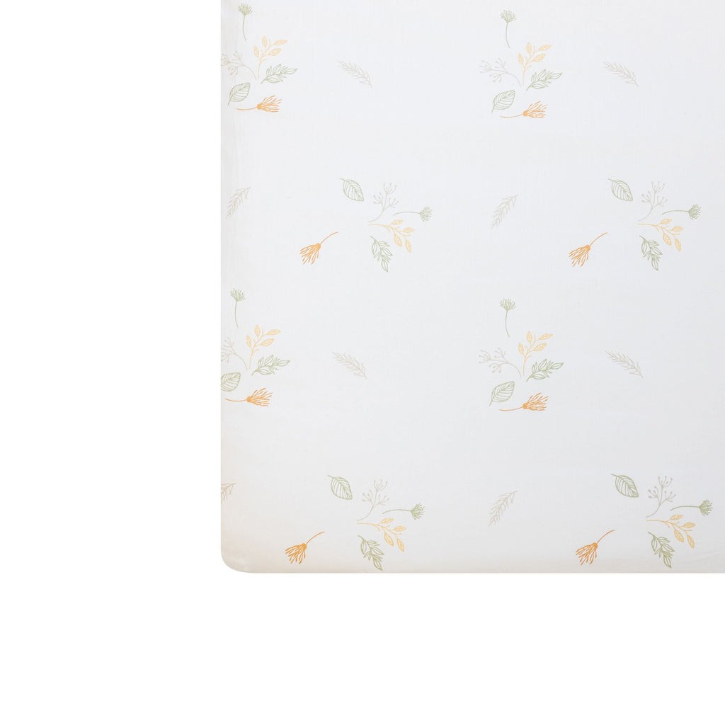 Crane Baby Crib Sheet - Willow Dainty Leaf