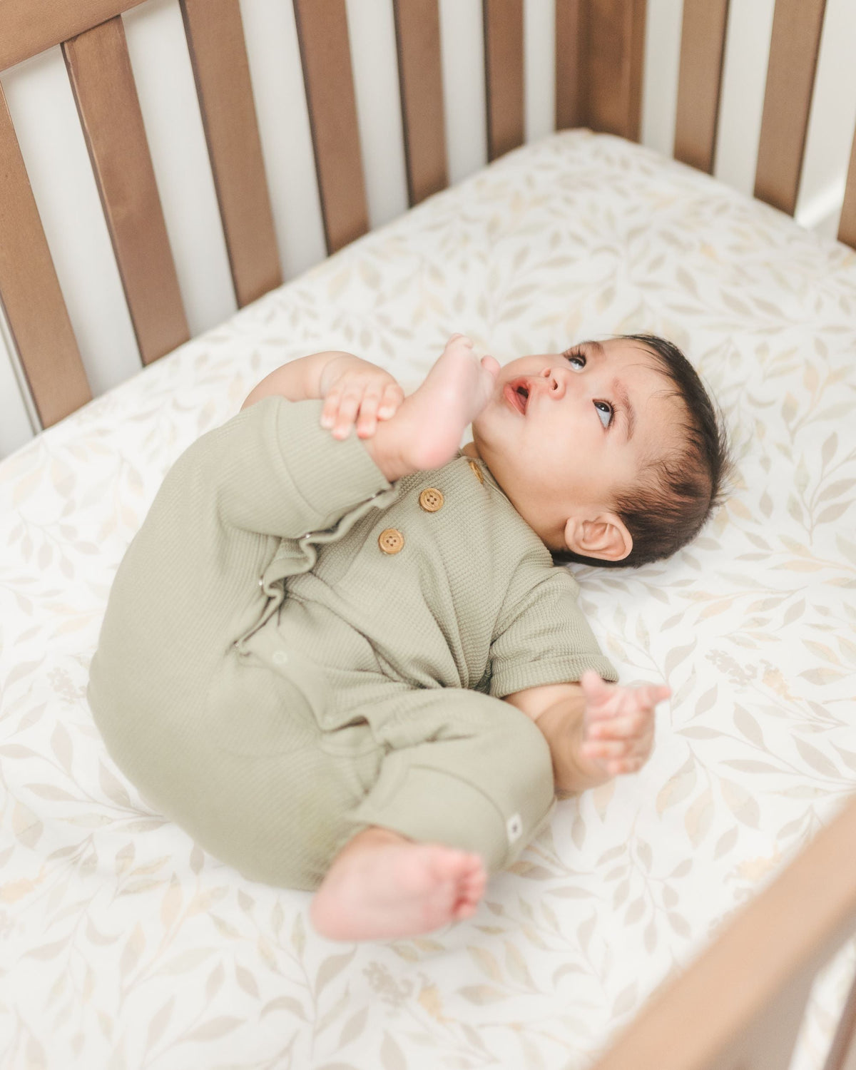 Crane Baby Crib Sheet - Willow Multicolor Leaf