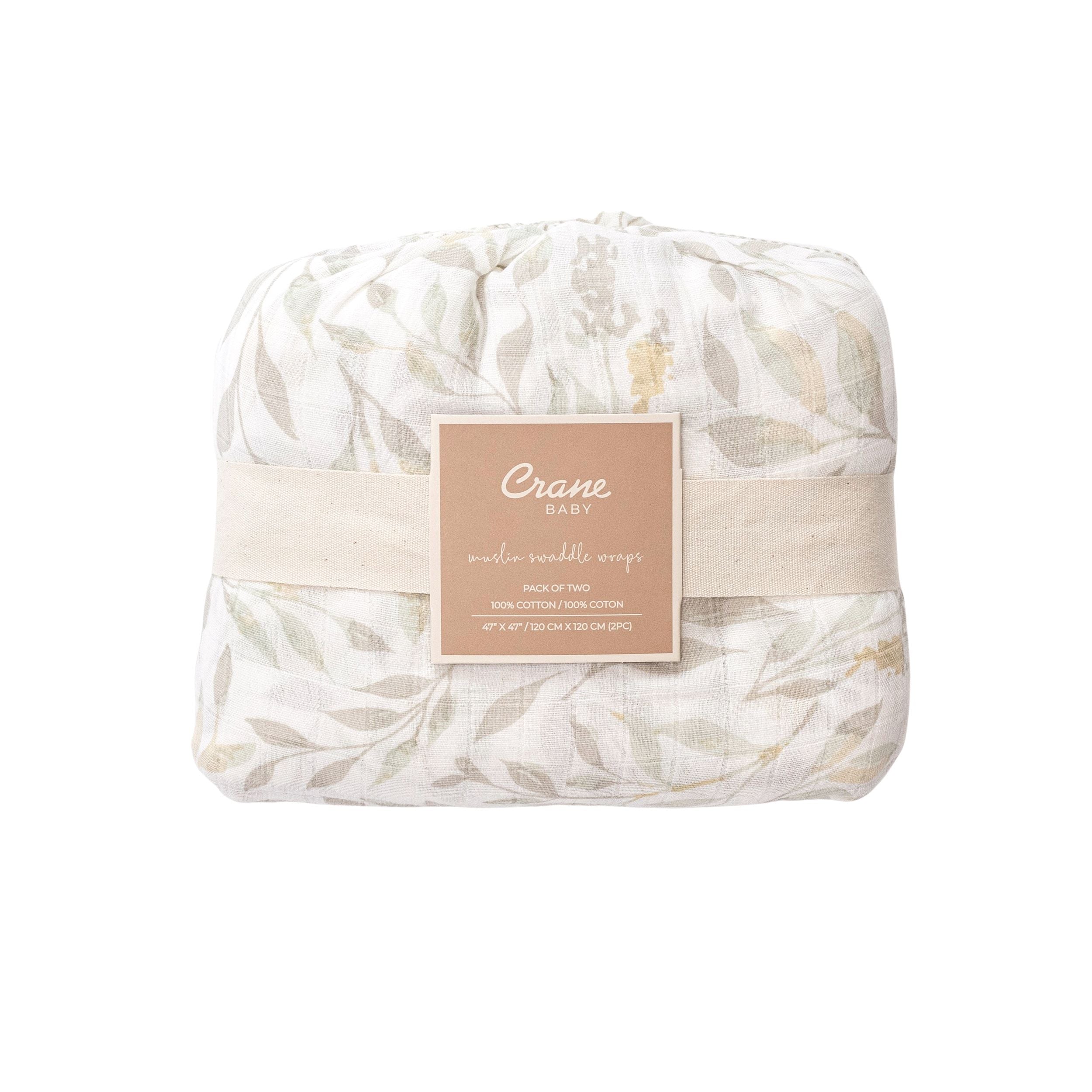 Crane Baby Muslin Swaddle Set of 2 - Willow Multicolor Leaf