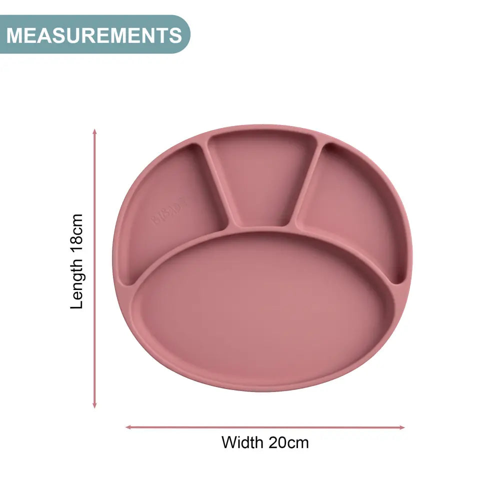 BiBaDo Silicone Suction Plate for Baby, Divider Plate for Self Baby Feeding