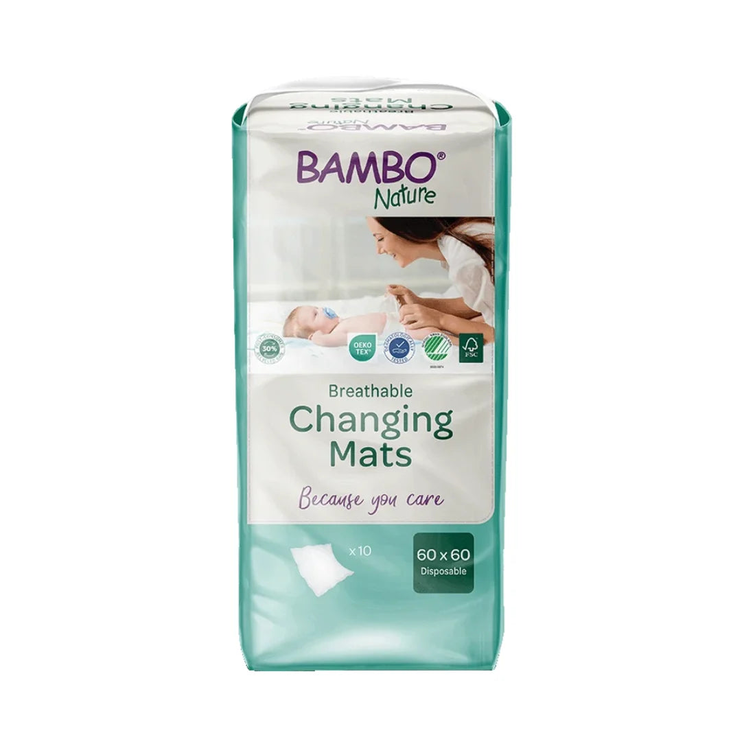 Bambo Nature Disposable Changing Mats (60×60 cm) (10 pcs)