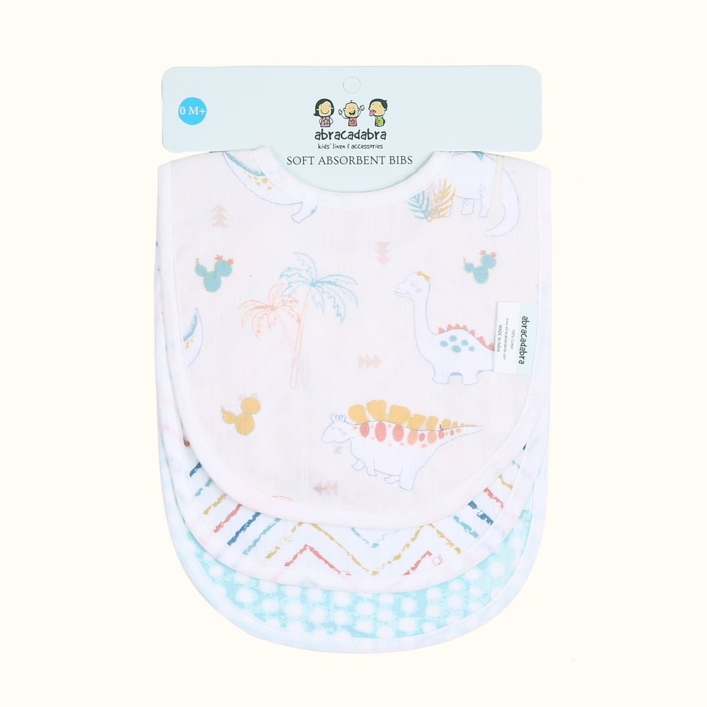 Abracadabra Muslin Bibs - D for Dino