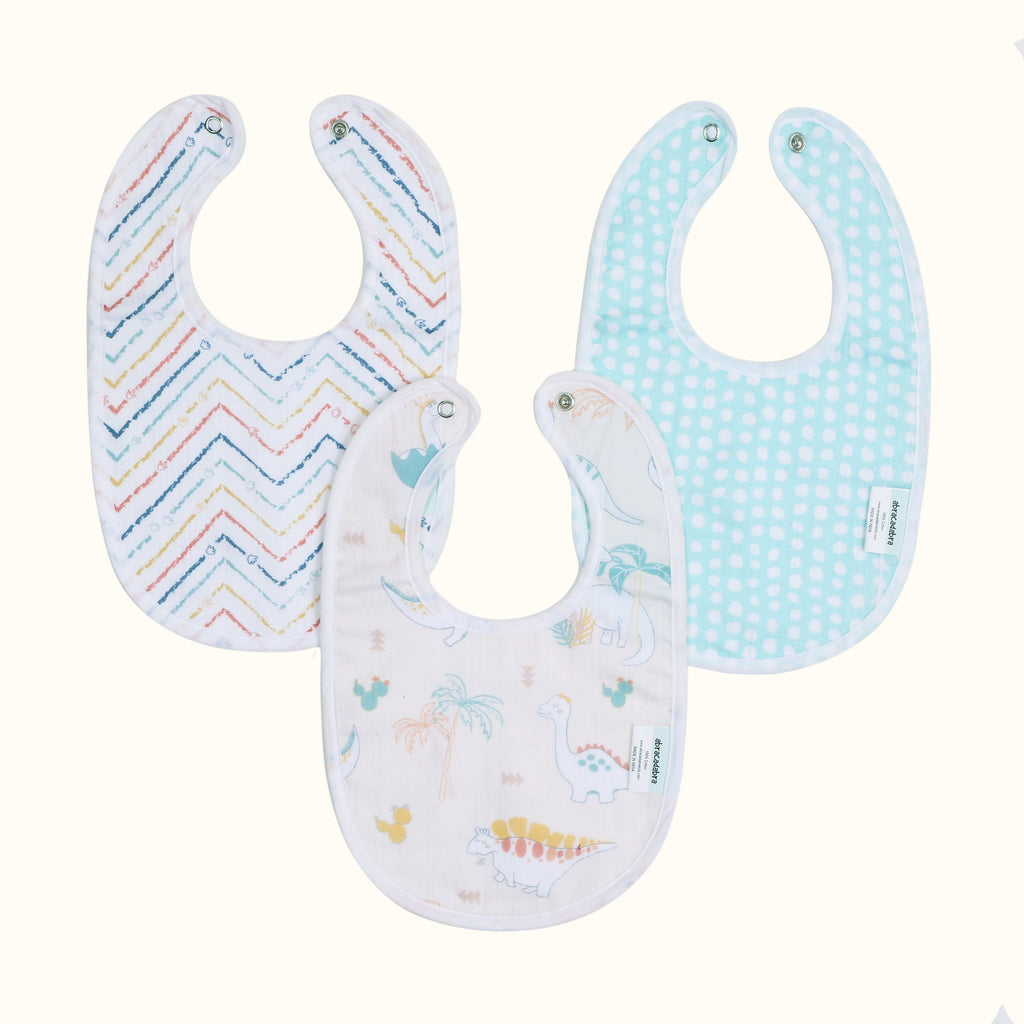 Abracadabra Muslin Bibs - D for Dino