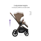 Silver Cross Breez Reversible Seat Stroller with Flat Recline|Height Adjustable Seat|All Terrain - All Wheel Suspension|One Hand Fold|Rain Cover & Post Adapt|0 to 4Y |Upto 22Kg - Maple