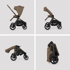 Silver Cross Breez Reversible Seat Stroller with Flat Recline|Height Adjustable Seat|All Terrain - All Wheel Suspension|One Hand Fold|Rain Cover & Post Adapt|0 to 4Y |Upto 22Kg - Maple