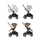 Silver Cross Breez Reversible Seat Stroller with Flat Recline|Height Adjustable Seat|All Terrain - All Wheel Suspension|One Hand Fold|Rain Cover & Post Adapt|0 to 4Y |Upto 22Kg - Maple