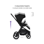 Silver Cross Breez Reversible Seat Stroller with Flat Recline|Height Adjustable Seat|All Terrain - All Wheel Suspension|One Hand Fold|Rain Cover & Post Adapt|0 to 4Y |Upto 22Kg - Onyx