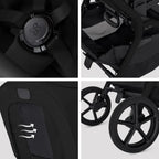 Silver Cross Breez Reversible Seat Stroller with Flat Recline|Height Adjustable Seat|All Terrain - All Wheel Suspension|One Hand Fold|Rain Cover & Post Adapt|0 to 4Y |Upto 22Kg - Onyx