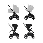Silver Cross Breez Reversible Seat Stroller with Flat Recline|Height Adjustable Seat|All Terrain - All Wheel Suspension|One Hand Fold|Rain Cover & Post Adapt|0 to 4Y |Upto 22Kg - Onyx