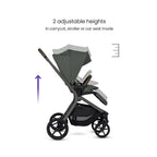 Silver Cross Breez Reversible Seat Stroller with Flat Recline|Height Adjustable Seat|All Terrain - All Wheel Suspension|One Hand Fold|Rain Cover & Post Adapt|0 to 4Y |Upto 22Kg - Pewter