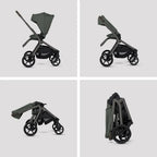 Silver Cross Breez Reversible Seat Stroller with Flat Recline|Height Adjustable Seat|All Terrain - All Wheel Suspension|One Hand Fold|Rain Cover & Post Adapt|0 to 4Y |Upto 22Kg - Pewter