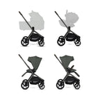 Silver Cross Breez Reversible Seat Stroller with Flat Recline|Height Adjustable Seat|All Terrain - All Wheel Suspension|One Hand Fold|Rain Cover & Post Adapt|0 to 4Y |Upto 22Kg - Pewter