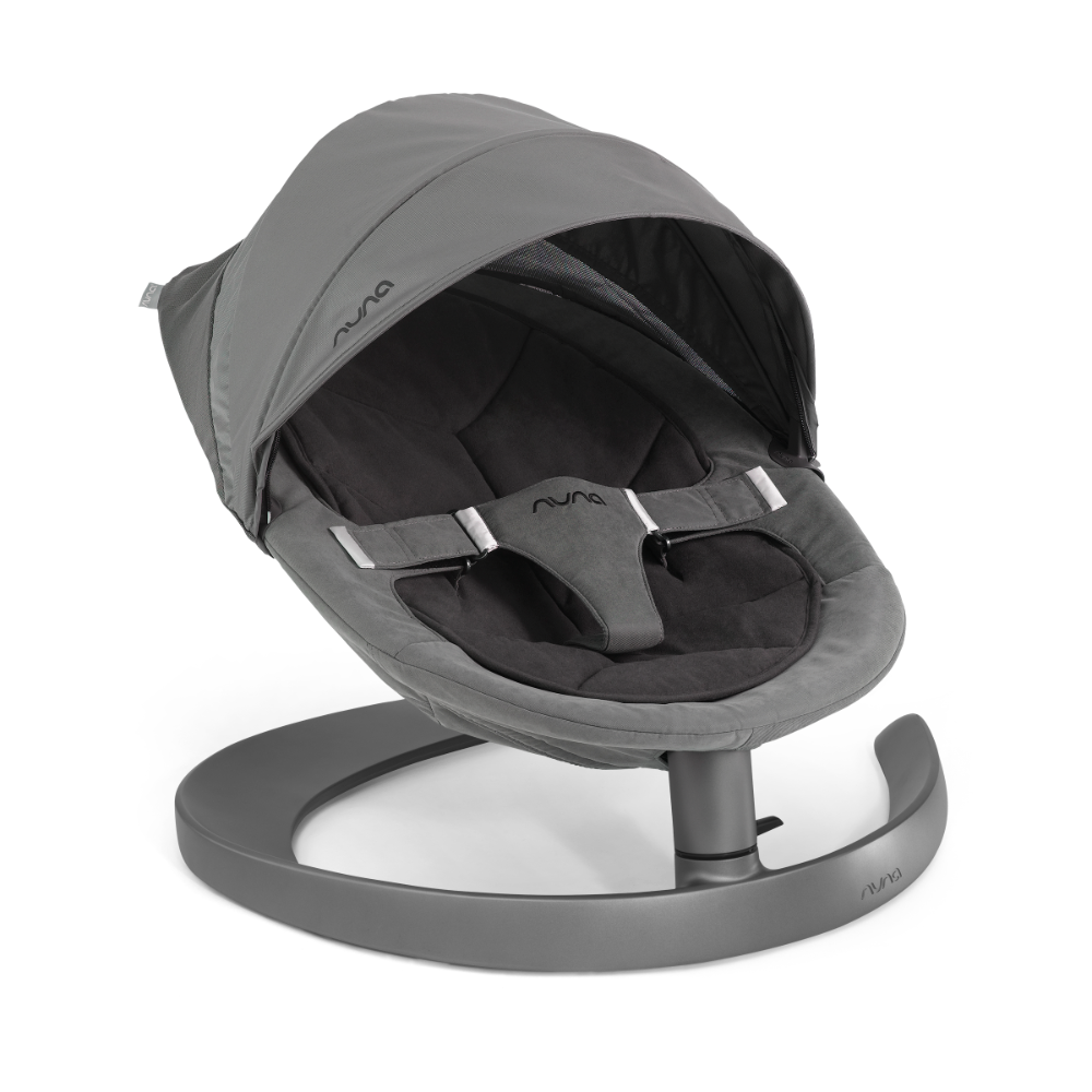Nuna Leaf Series Canopy-With Mosquito Net & Extra Storage On The Back-Effortlessly Attaches To Bouncer-Cinder