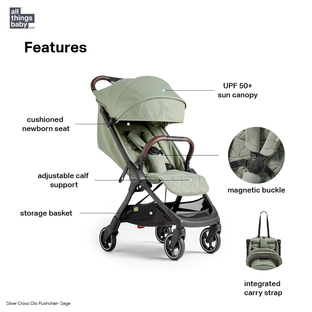 Silver Cross Clic Stroller -  Sage